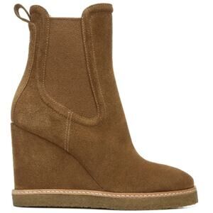 Veronica Beard 8.5 hazelwood Aari Chelsea tan wedge bootie suede rubber heel